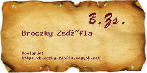Broczky Zsófia névjegykártya